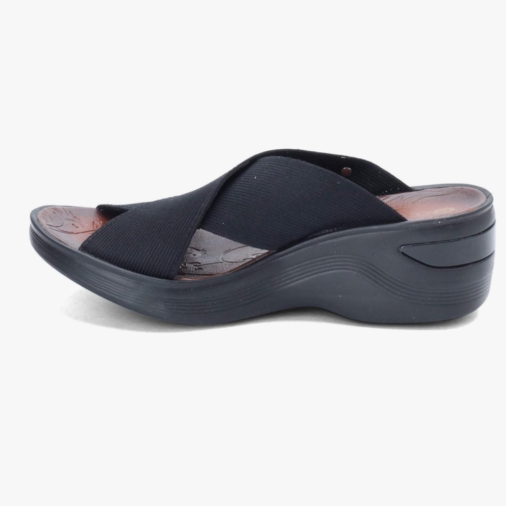 Bzees Black Crossband Wedge Sandals - Picture 6 of 7